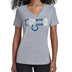 Indianapolis Colts Starter Women's Color Shading V-Neck T-Shirt - Gray T-shirts