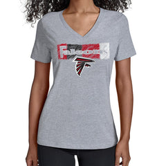 Atlanta Falcons Starter Women's Color Shading V-Neck T-Shirt - Gray T-shirts