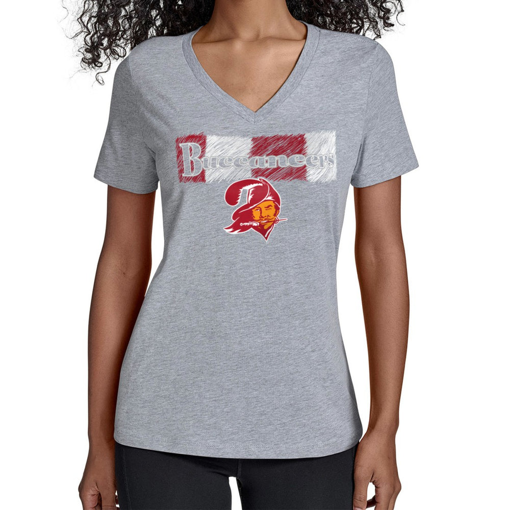 Tampa Bay Buccaneers Starter Women's Color Shading V-Neck T-Shirt - Gray T-shirts