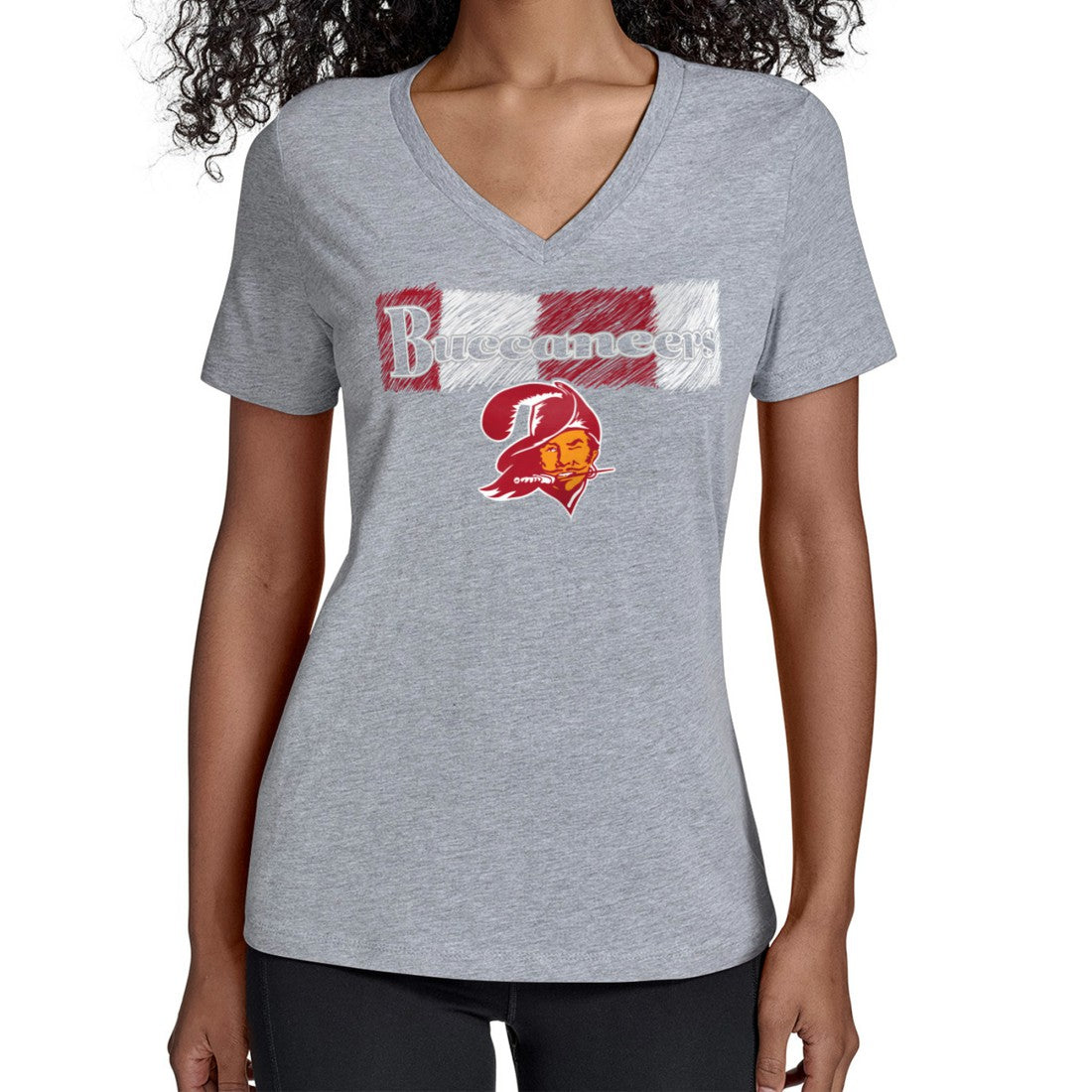 Tampa Bay Buccaneers Starter Women's Color Shading V-Neck T-Shirt - Gray T-shirts