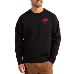 Buffalo Bills Cutter & Buck Throwback Roam Recycled Raglan Pullover Sweatshirt - Black Pullover
