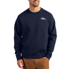 Denver Broncos Cutter & Buck Primary Logo Roam Recycled Raglan Pullover Sweatshirt - Navy Pullover