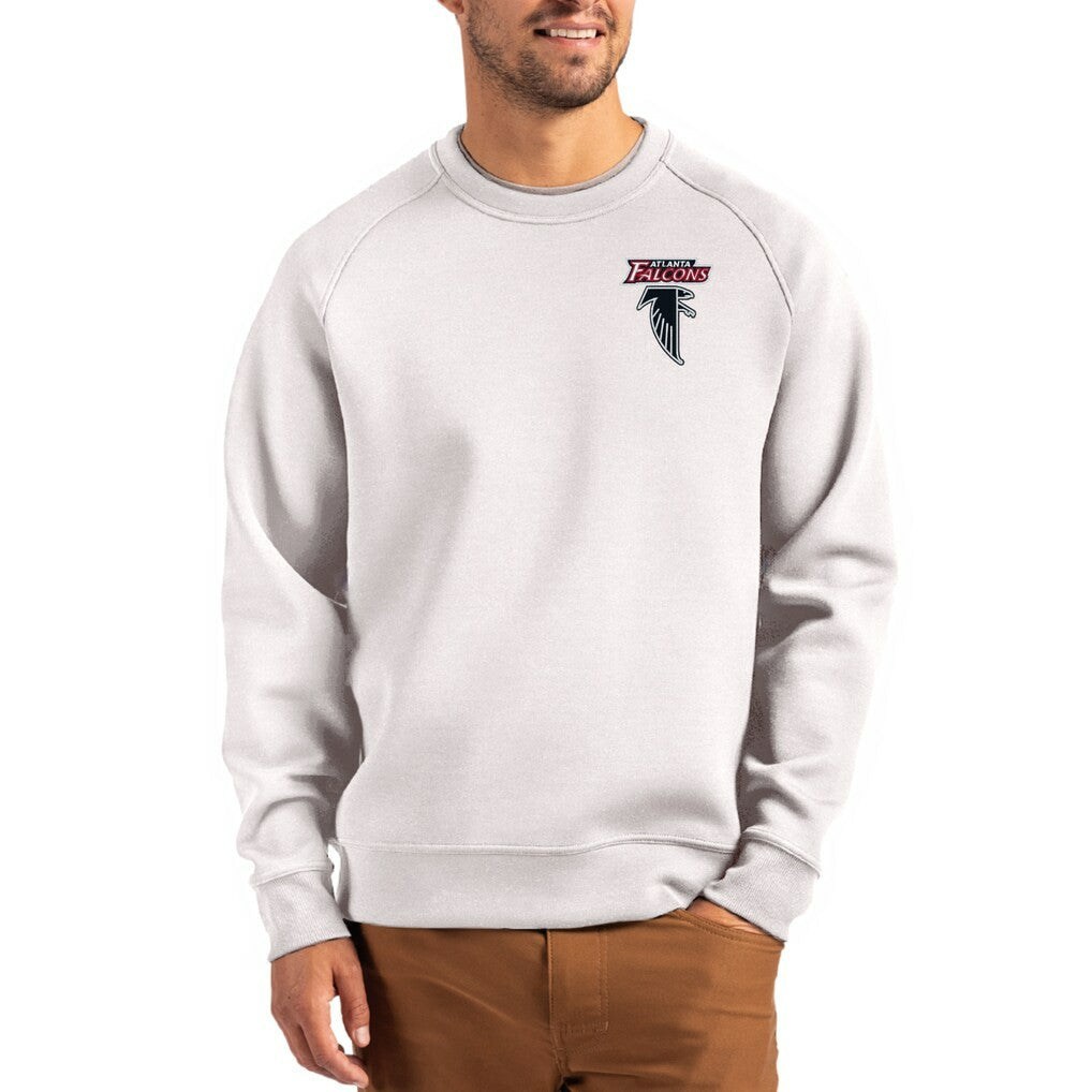Atlanta Falcons Cutter & Buck Throwback Roam Recycled Raglan Pullover Sweatshirt - Gray Pullover