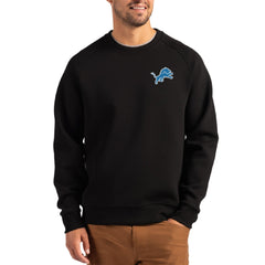 Detroit Lions Cutter & Buck Primary Logo Roam Recycled Raglan Pullover Sweatshirt - Black Pullover