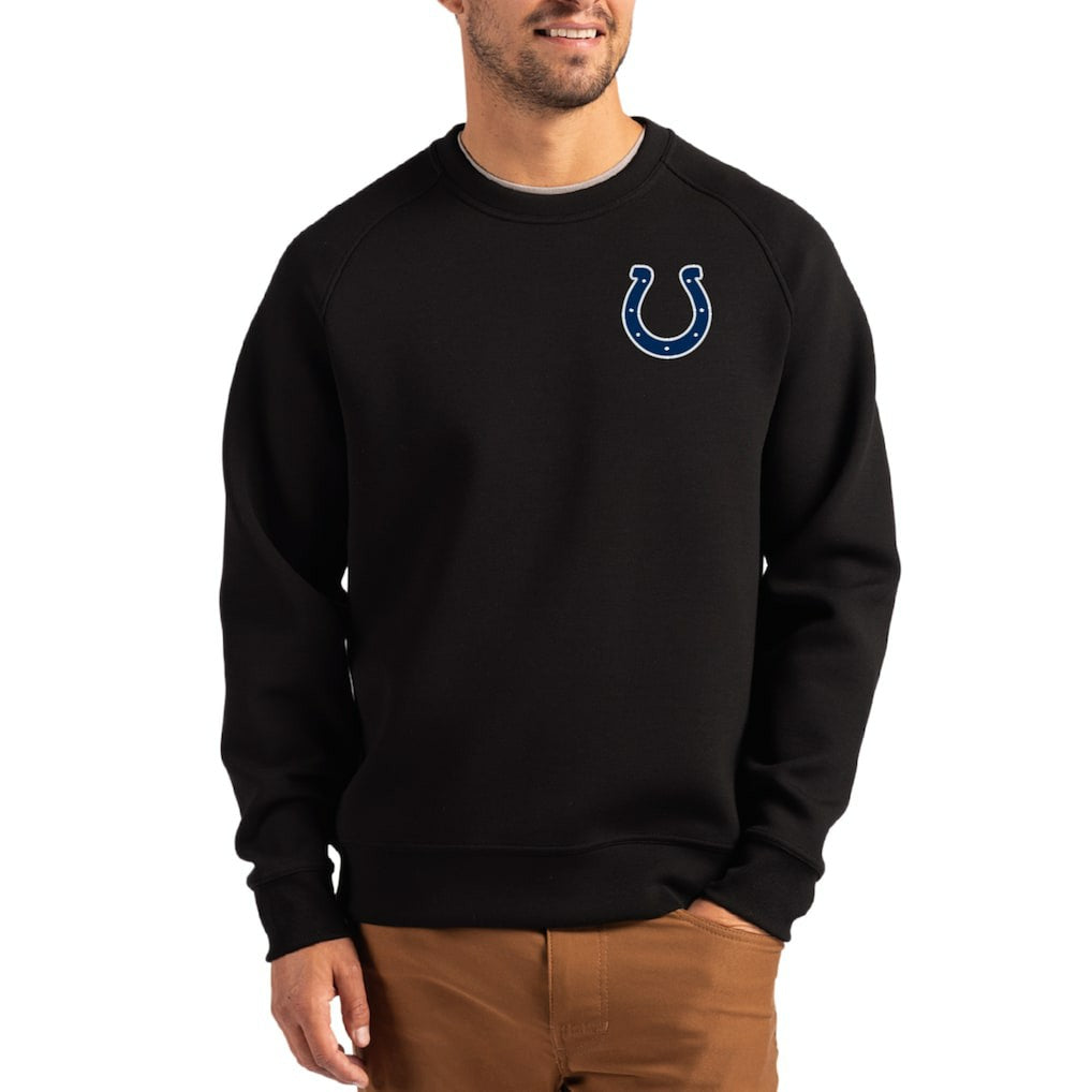 Indianapolis Colts Cutter & Buck Primary Logo Roam Recycled Raglan Pullover Sweatshirt - Black Pullover
