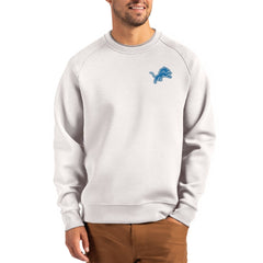 Detroit Lions Cutter & Buck Primary Logo Roam Recycled Raglan Pullover Sweatshirt - Gray Pullover