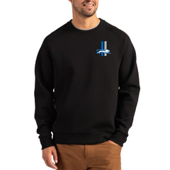 Detroit Lions Cutter & Buck Throwback Roam Recycled Raglan Pullover Sweatshirt - Black Pullover