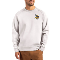 Minnesota Vikings Cutter & Buck Primary Logo Roam Recycled Raglan Pullover Sweatshirt - Gray Pullover