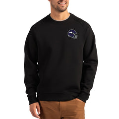 Minnesota Vikings Cutter & Buck Helmet Roam Recycled Raglan Pullover Sweatshirt - Black Pullover