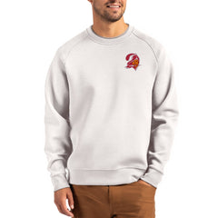 Tampa Bay Buccaneers Cutter & Buck Throwback Roam Recycled Raglan Pullover Sweatshirt - Gray Pullover