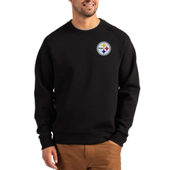 Pittsburgh Steelers Cutter & Buck Primary Logo Roam Recycled Raglan Pullover Sweatshirt - Black Pullover