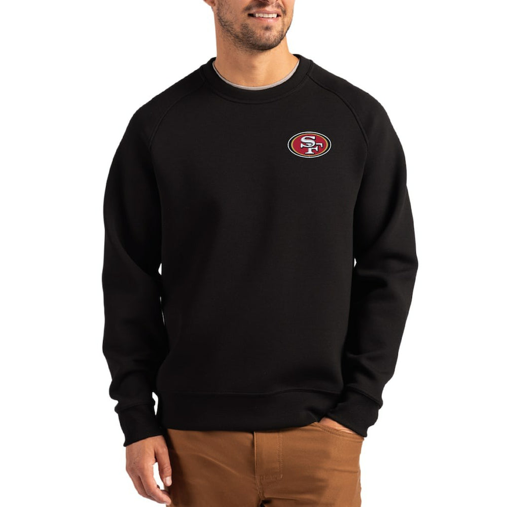San Francisco 49ers Cutter & Buck Primary Logo Roam Recycled Raglan Pullover Sweatshirt - Black Pullover