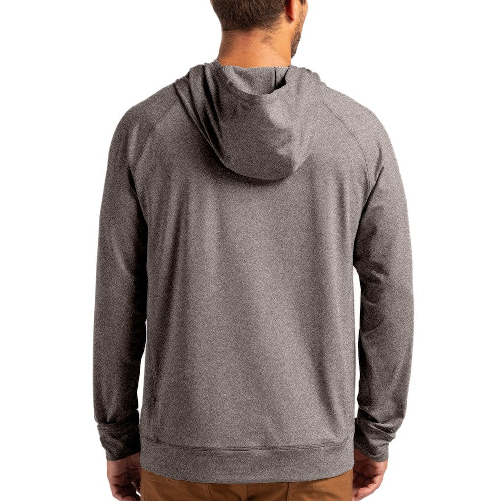 Carolina Panthers Cutter & Buck Adapt Knit Recycled Raglan Pullover Hoodie - Heather Gray Hoodies