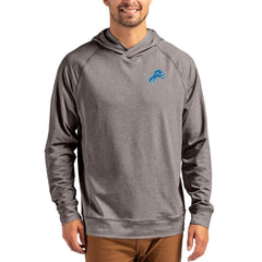 Detroit Lions Cutter & Buck Adapt Knit Recycled Raglan Pullover Hoodie - Heather Gray Hoodies