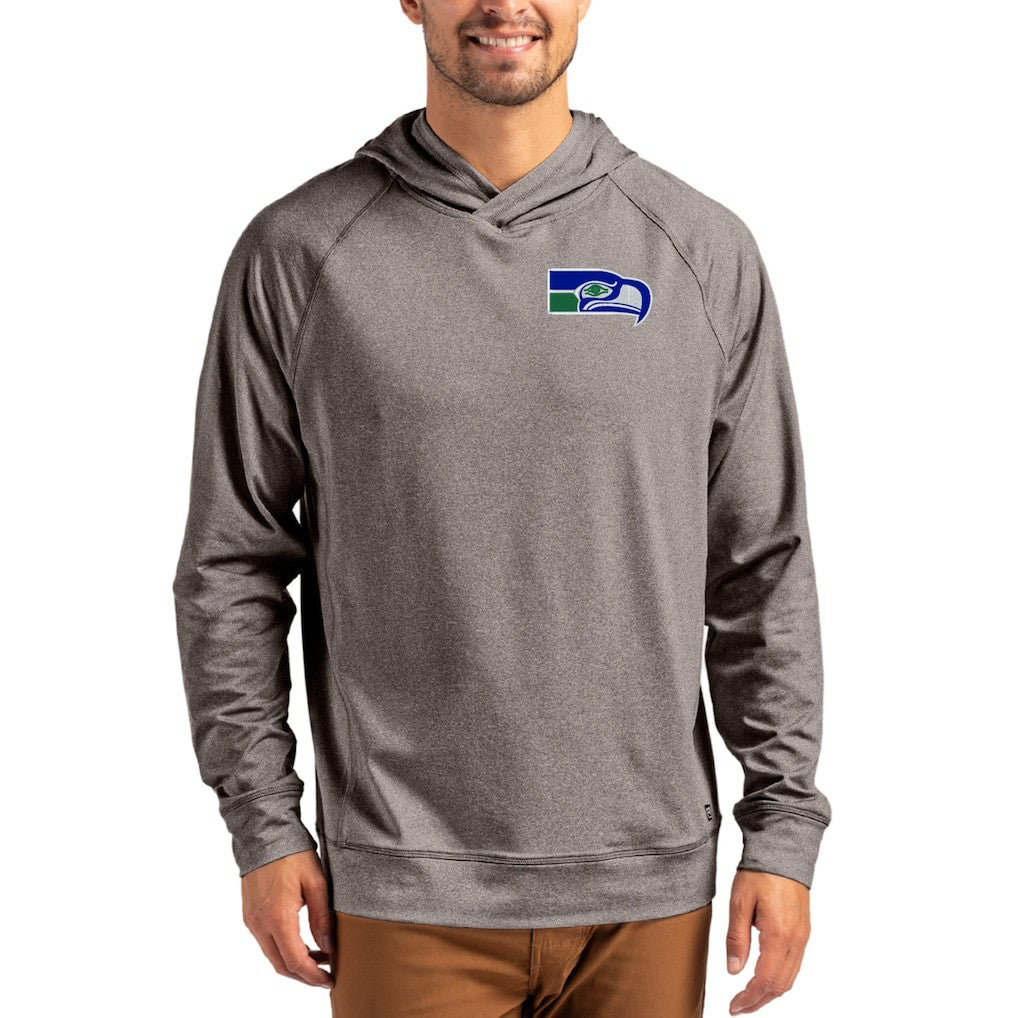 Seattle Seahawks Cutter & Buck Adapt Historic Knit Recycled Raglan Pullover Hoodie - Heather Gray Hoodies