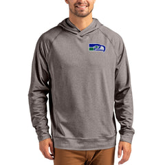 Seattle Seahawks Cutter & Buck Adapt Historic Knit Recycled Raglan Pullover Hoodie - Heather Gray Hoodies