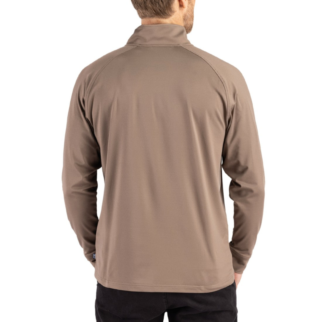 Houston Texans Cutter & Buck Adapt Eco Knit Stretch Recycled Quarter-Zip Pullover - Brown Pullover