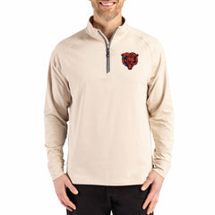 Chicago Bears Cutter & Buck Adapt Eco Knit Stretch Recycled Quarter-Zip Pullover - Tan Pullover