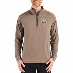 Chicago Bears Cutter & Buck Adapt Eco Knit Stretch Recycled Quarter-Zip Pullover - Brown Pullover