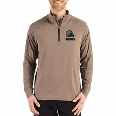 Cleveland Browns Cutter & Buck Adapt Eco Knit Stretch Recycled Quarter-Zip Pullover - Brown Pullover
