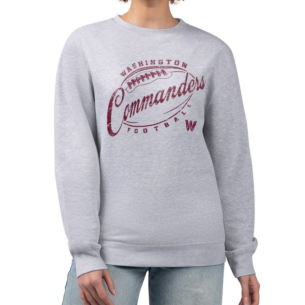 Washington Commanders G-III 4Her by Carl Banks Women's Distressed Graphics Fleece Pullover Sweatshirt - Gray Pullover