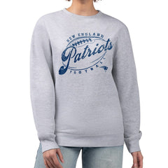 New England Patriots G-III 4Her by Carl Banks Women's Distressed Graphics Fleece Pullover Sweatshirt - Gray Pullover