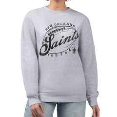 New Orleans Saints G-III 4Her by Carl Banks Women's Distressed Graphics Fleece Pullover Sweatshirt - Gray Pullover