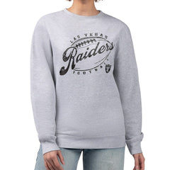 Las Vegas Raiders G-III 4Her by Carl Banks Women's Distressed Graphics Fleece Pullover Sweatshirt - Gray Pullover