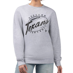 Houston Texans G-III 4Her by Carl Banks Women's Distressed Graphics Fleece Pullover Sweatshirt - Gray Pullover