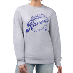 Baltimore Ravens G-III 4Her by Carl Banks Women's Distressed Graphics Fleece Pullover Sweatshirt - Gray Pullover