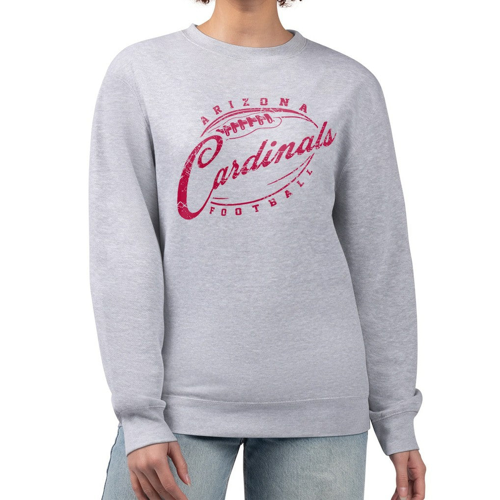 Arizona Cardinals G-III 4Her by Carl Banks Women's Distressed Graphics Fleece Pullover Sweatshirt - Gray Pullover
