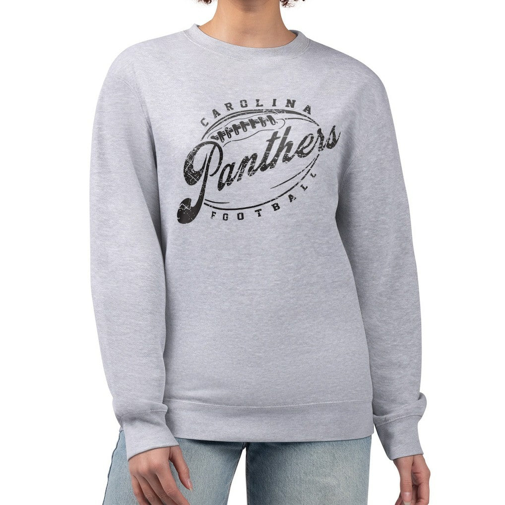 Carolina Panthers G-III 4Her by Carl Banks Women's Distressed Graphics Fleece Pullover Sweatshirt - Gray Pullover