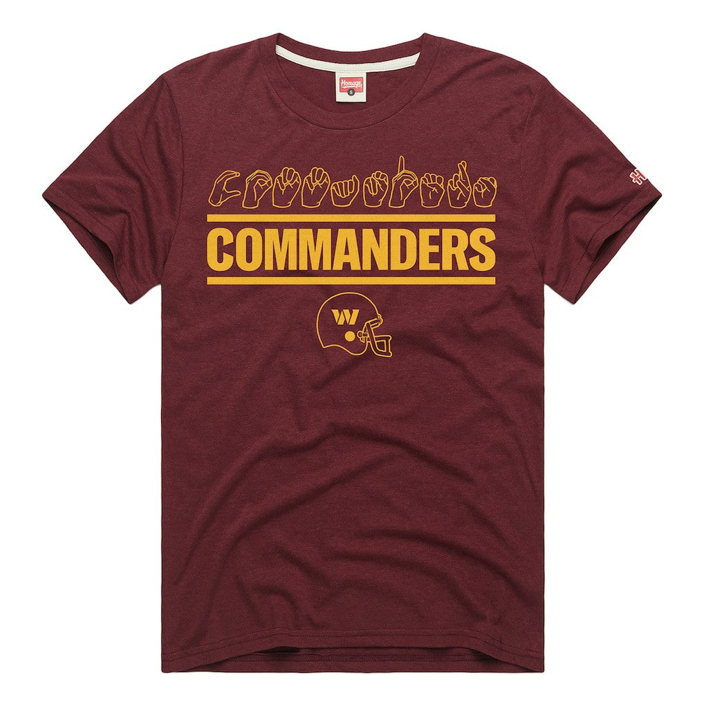 Washington Commanders Homage Unisex NFL ASL Collection by Love Sign Tri-Blend T-Shirt - Burgundy T-shirts
