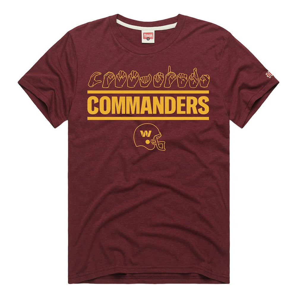 Washington Commanders Homage Unisex NFL ASL Collection by Love Sign Tri-Blend T-Shirt - Burgundy T-shirts