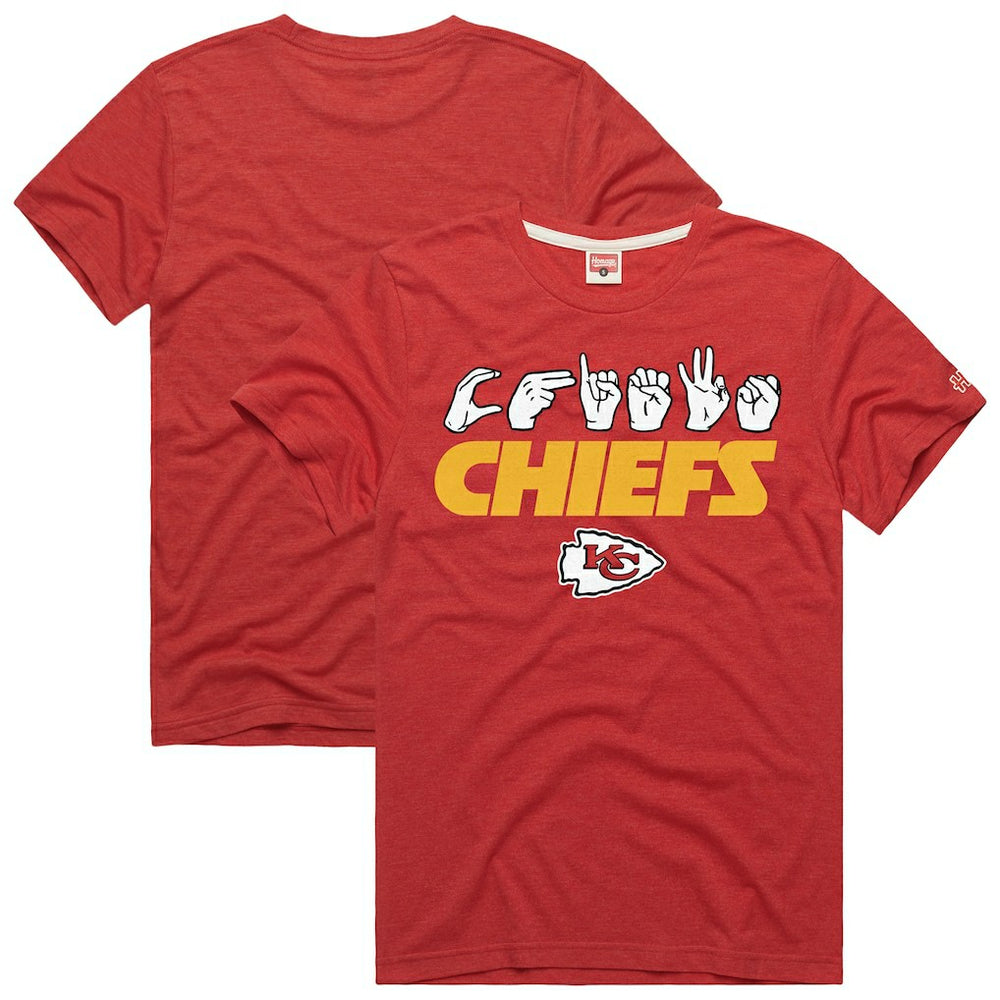 Kansas City Chiefs Homage Unisex NFL ASL Collection by Love Sign Tri-Blend T-Shirt - Red T-shirts