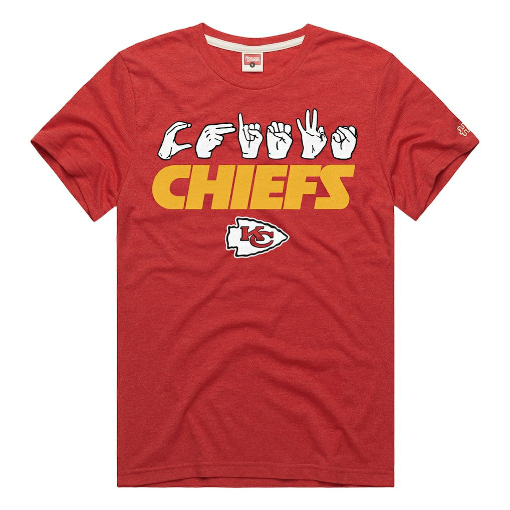 Kansas City Chiefs Homage Unisex NFL ASL Collection by Love Sign Tri-Blend T-Shirt - Red T-shirts