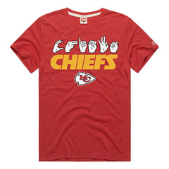 Kansas City Chiefs Homage Unisex NFL ASL Collection by Love Sign Tri-Blend T-Shirt - Red T-shirts