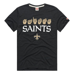 New Orleans Saints Homage Unisex NFL ASL Collection by Love Sign Tri-Blend T-Shirt - Black T-shirts