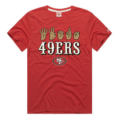San Francisco 49ers Homage Unisex NFL ASL Collection by Love Sign Tri-Blend T-Shirt - Scarlet T-shirts