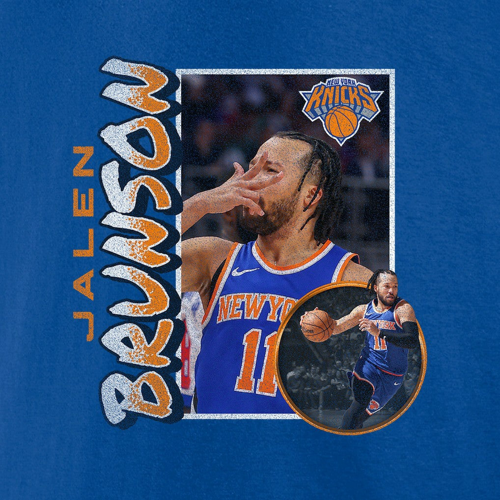 Jalen Brunson New York Knicks '90s Player Graphic T-Shirt Blue outlet