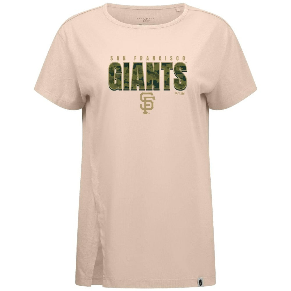 San Francisco Giants Levelwear Women's Influx Protect W T-Shirt - Khaki T-shirts
