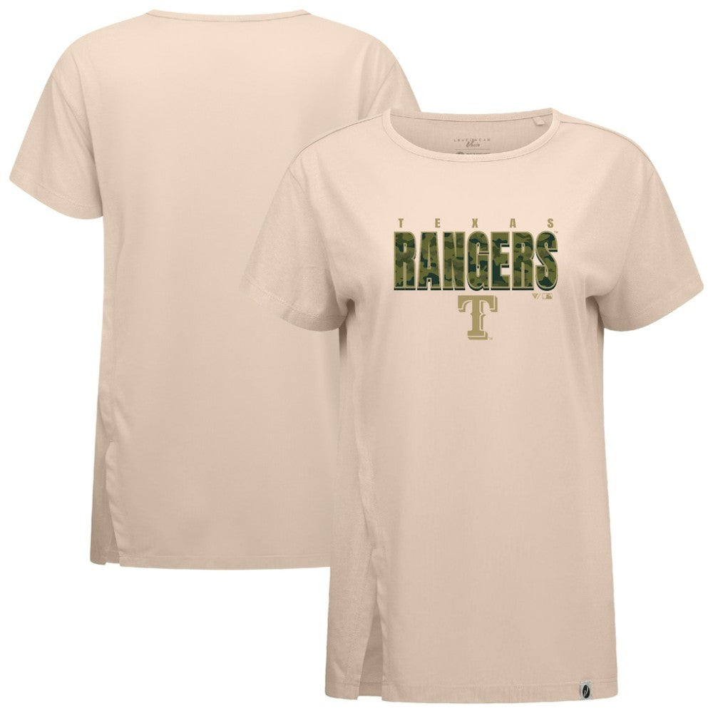 Texas Rangers Levelwear Women's Influx Protect W T-Shirt - Khaki T-shirts