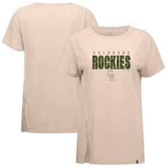 Colorado Rockies Levelwear Women's Influx Protect W T-Shirt - Khaki T-shirts