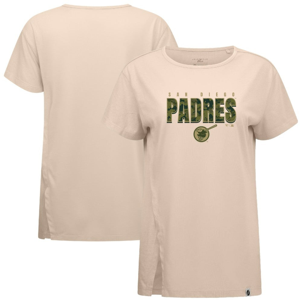San Diego Padres Levelwear Women's Influx Protect W T-Shirt - Khaki T-shirts