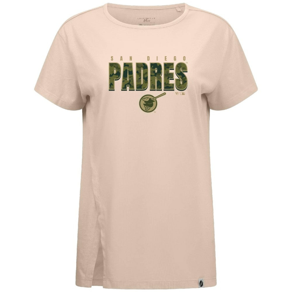 San Diego Padres Levelwear Women's Influx Protect W T-Shirt - Khaki T-shirts
