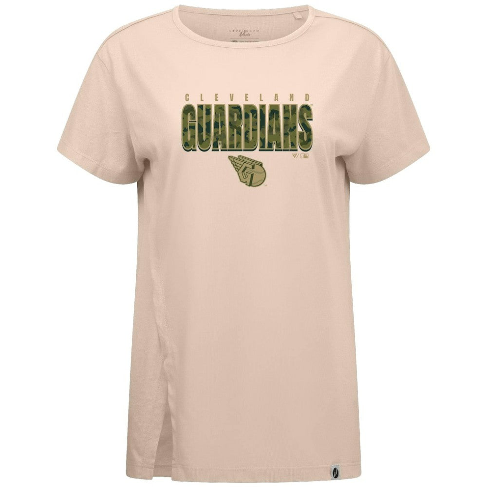 Cleveland Guardians Levelwear Women's Influx Protect W T-Shirt - Khaki T-shirts