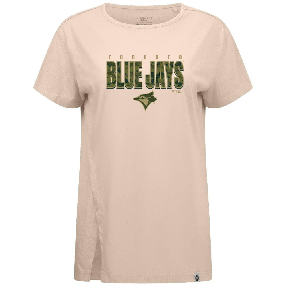 Toronto Blue Jays Levelwear Women's Influx Protect W T-Shirt - Khaki T-shirts