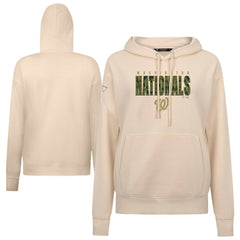 Washington Nationals Levelwear Women's Adorn Protect W Pullover Hoodie - Khaki Hoodies