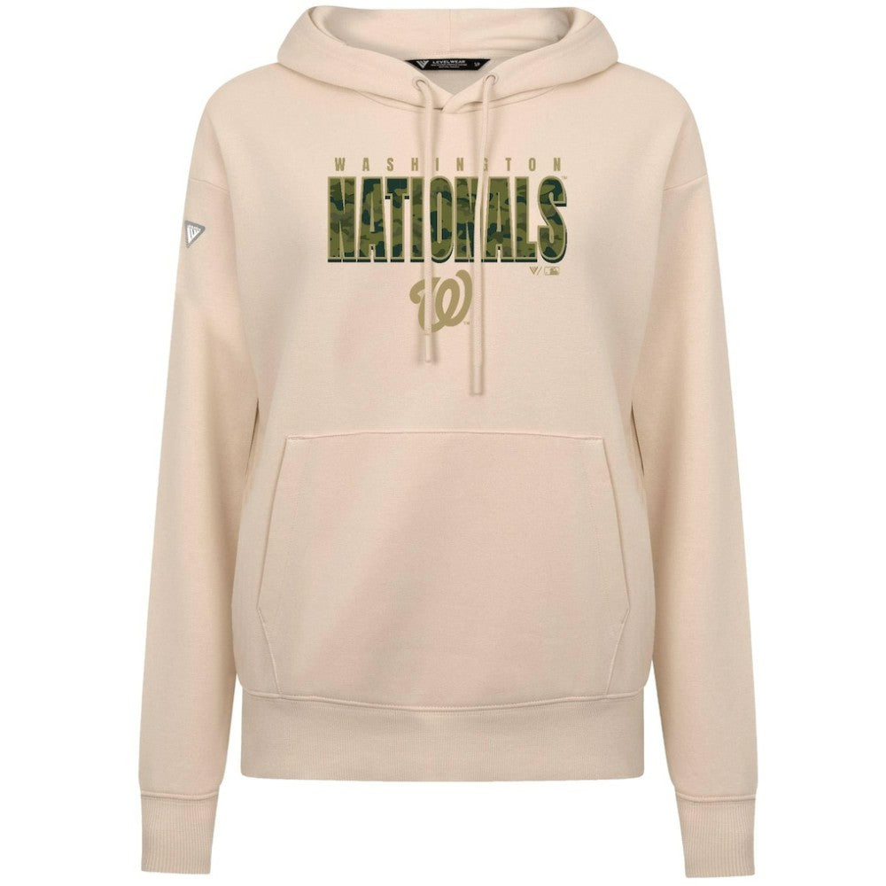 Washington Nationals Levelwear Women's Adorn Protect W Pullover Hoodie - Khaki Hoodies