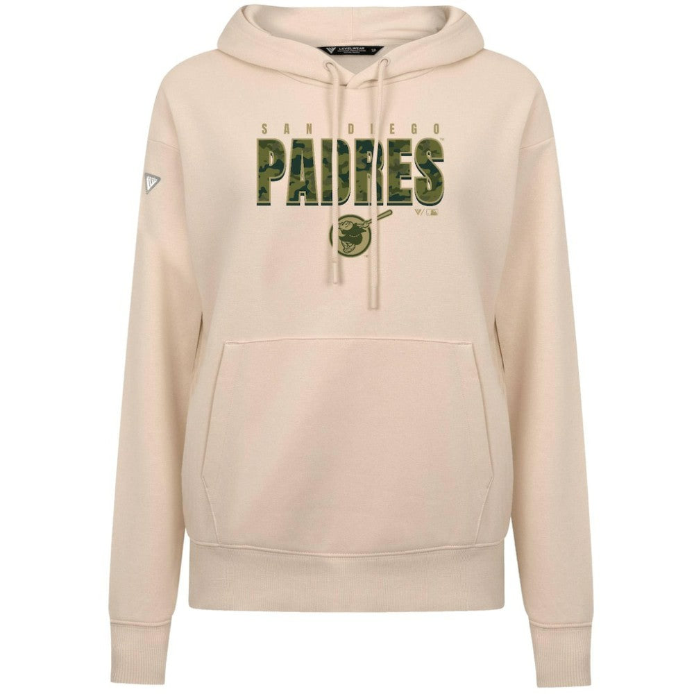 San Diego Padres Levelwear Women's Adorn Protect W Pullover Hoodie - Khaki Hoodies